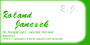 roland jancsek business card